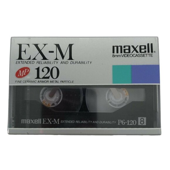Maxell EX-M 8mm Video Cassette Tape P6-120 SP/LP Extended Durability Recording - Picture 1 of 3